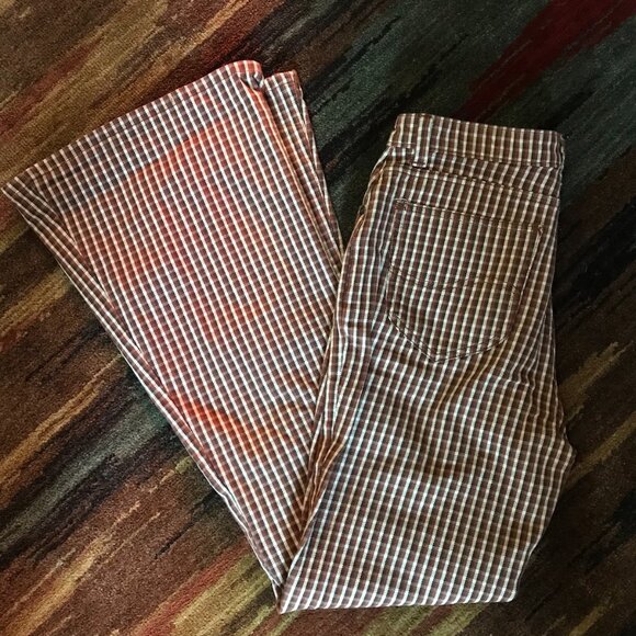 Lee Vintage Modern Plaid Bellbottoms 28 - Picture 2 of 3